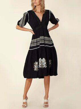NWT Hale Bob Ingia Midi Dress Size S